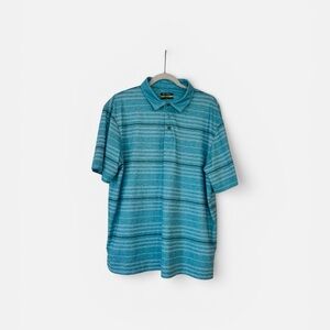 Hogan Men's Teal Striped Polo Shirt